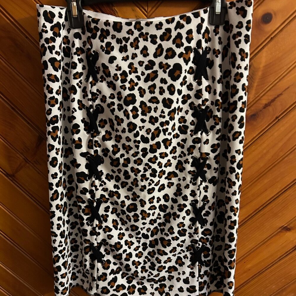 Bold Elements Leopard Print Skirt, Size Large